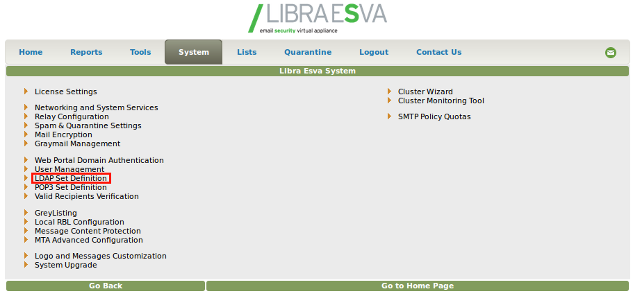 Configurazione LDAP