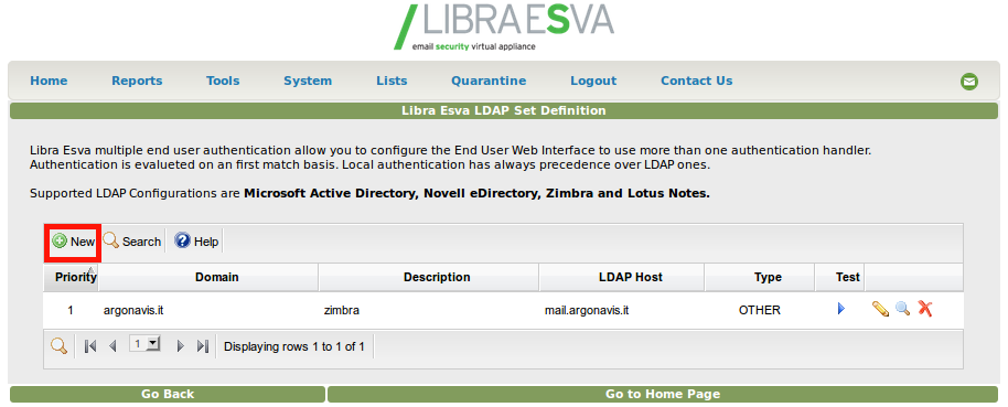 Configurazione LDAP